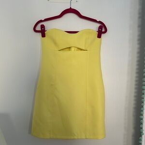 Yellow Strapless Dress
